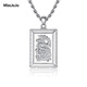 Miss JuJu pt950 platinum pendant men's necklace platinum pendant square brand atmospheric men's zodiac game dragon play beads small size 3.6-3.8g + leather cord