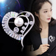 SENDME Bright heart-shaped beads brooch corsage casual suit jacket pin birthday gift for girlfriend heart-shaped brooch