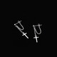 Hai Yiduo personalized cross earrings, handsome hip-hop earrings, cool style, high-end couple pendant earrings, social punk ear clips, cross chain, pair of earrings