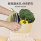 MUYA double-layer drain basket kitchen household fruit and vegetable washing artifact vegetable basket for washing vegetables glacier pattern vegetable basket and vegetable basin