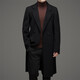 DK HEUND MERS HEM'S Double-Basted Chester Coat Men's Winter épaissis 100% Pure Pure Trench Coat Long Laine Coat Black M 170