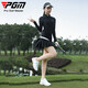 PGM Golf Clothing Women's Shoulder Breathable Top T-shirt Stand Collar Long Sleeve Autumn Sports Clothing YF692-Black [Top] L