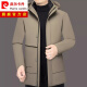 皮尔卡丹（pierre cardin）男士冬季棉衣外套中老年羽绒棉服爸爸装可拆卸加绒加厚棉袄 7373黑色 170/84A M