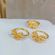 BXE Gold 9999 Bow Ring Fugitive Princess Live Ring Holiday Gift for Girlfriend or Wife Gold Bow Ring 1.56g