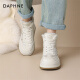Daphne (DAPHNE) snow boots for women thick sole short tube winter new Northeast cold resistance 2023 new thickened comfortable and warm cotton boots silver plush 37 (235mm)