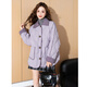 TonLion 2025 Women's Contrast Color Spliced Lapel Down Jacket Purple Tang M