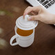 Tao Xianghui tea cup office ceramic cup conference cup with lid 10 pieces business meeting meeting cup water cup set 350ml