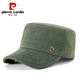 Pierre Cardin Brushed Flat Top Hat Spring, Autumn and Winter Middle-aged and Old Men's Dad Hat Outdoor Warm Windproof Military Hat Black One Size (56-59) Adjustable