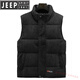 Jeep Spirit2025 Winter Fashion Streifen Baumwollweste neue Herbst und Winter Baumwollweste verdickte warme Weste Jacke HF 838 Schwarz L
