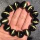 
Natural gold obsidian bracelet curved double cat eyes obsidian men and women cat eyes stone shining stone number 2070 bead diameter 20 mm
