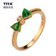 TIYA colorful tsavorite ring, 18K gold green tsavorite ring 13 inches RTGR-510