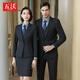Wuwo autumn and winter thick suit suit for men and women, same style, public salesperson, bank teacher, 4S hotel manager, president suit, women's navy suit + trousers XL