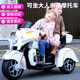 Weni children's electric motorcycle can sit on adults' parent-child tricycle, children's double charging toy car, boy's dual-drive car, red foot pedal, large battery, megaphone, can sit on adult's dual-drive large motor