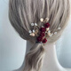 Qimei Lianxi's mother-in-law's updo hairpin hairpin wedding banquet mother's red festive hairpin hairpin fringe edge clip on the back of the head a red rose hairpin