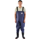 Hongshiyu waterproof and electricity-proof thickened wear-resistant acid and alkali resistant waders waterproof clothing fishing fishing waders blue half body 44