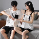 
From the heart pure cotton couple pajamas for women in summer short-sleeved home clothes for men in summer Korean style casual home clothes set O 9904 XL women [high 165-170 weight 120-140Jin [Jin equals 0.5 kg]]