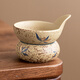 Jueyue blue and white flint tea filter group butterfly orchid tea leaking tea filter ceramic tea filter single tea warehouse blue and white flint red gold butterfly orchid_filter group + holding the moon fair cup
