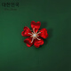 Coriander red rose brooch for women, light luxury, temperament corsage, suit sweater pin, trendy holiday gift, red lily 004 A11-202