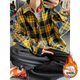 Xuanfanduo Plus Velvet verdickte langärmelige Hemd für Männer im Herbst und Winter New American Retro Trendy Hemd Vielseitige Large-Size-Jacke C9734 Red Grid M empfohlen 90-110jin [Jin gleich 0,5 kg]