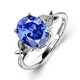 Shanguan S925 silver sapphire ring women's tanzanite sapphire ring live women's ring gemstone jewelry jewelry ring 92