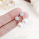 Qi Xiaomi Liu Yifei pierced ear clip women's artificial pearl earrings 2025 new fever blogger free piercing silver earrings one pair of ear clips