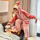 Delia coral velvet pajamas for women in winter plus velvet thickened nightgown for mid-length student cartoon autumn home clothes two-piece set 9921 2XL code (recommended 140-160Jin [Jin equals 0.5 kg])