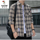 Holzspecker (Tucano) Plaidhemd Herren Frühling und Herbst Casual Longärmedise Hemd Koreaner Top Retro Lose Dünnjacke Trend K12111 M Blau + K12108 Weiß M 90110jin [Jin gleich 0,5 kg]