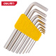 Deli wrench hexagonal set chrome vanadium steel L-shaped hexagonal screwdriver wrench hexagonal hexagonal wrench standard flat head hexagonal 8-piece set DL230008