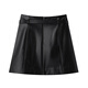 PEACEBIRD Women's Skirt Leather Skirt Fashionable Texture Spring and Autumn Women's Versatile A-Line Skirt Black XL