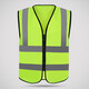 Quxing Reflective Vest, Labor Protection Reflective Clothing, Zipper Fluorescent Yellow and Green Vest, Safety Warning Duty Cycling Safety Clothing, Necessary for Vehicle Inspection, National Standard Zipper Reflective Clothing