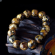 Chishe Fushun amber bracelets, amber mined amber, black amber, white flowers, dried white flowers, medicinal amber, round bead bracelets, amber 19MM