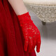 Fu Qirui Elastizität und elegantes Hochzeitskleid rösten Handschuhe koreanische Kurzspitzenschuhe Hochzeit XiUhe Wein rote Handschuhe rote Chrysanthemen kurz