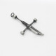 Bucklele Retro gebrochenes Schwert Halskette Trendy Herren Persönlichkeit Hip-Hop Old Imitation Thai Silber Schwertkreuz Anhänger Herren Colarbone Kette x653 Single Anhänger