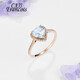 CAJJ Francois 1 carat aquamarine heart-shaped ring for women, natural colored gemstone jewelry, 18k gold inlaid with gemstones, couple proposal, size 14