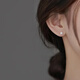 Miman (MIMORE) S925 silver small star earrings for women, trendy, high-end, temperamental earrings, small and simple, no need to pick for sleeping, and pierced ears