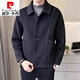皮尔卡丹（pierre cardin）高档双面羊毛绒大衣男秋冬季韩版潮流休闲短款羊毛呢大衣外套男 6015灰绿 M【90-110斤】