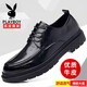 
Playboy leather shoes for men in 2025 spring new British style genuine leather business formal wear men's casual shoes black wedding groom shoes black [lace-up style] 9761 40