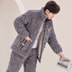 Modals neuer Herbst- und Winter-Dreischicht-Baumwoll-Pyjamas Koralle Velvet plus Samt verdickte Flanell-Hauskleidung, dunkelbraune M6627 L (160) 3 -schichtiger verdickter Flanell.