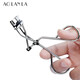 AOLANLA American stainless steel wide-angle eyelash curler professional natural curling long-lasting eyelash curler for beginners with replacement pad, silver