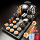 Empty cicada purple sand kung fu tea set home set living room fully automatic water boiling kettle tea tray tea table simple teapot tea cup 01 Mapan Xishi purple sand automatic black