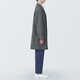 无印良品（MUJI） 男式 双排扣大衣 风衣外套男春秋 中长款 AD0V8C4S 炭灰色 XL 180/104A