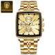 Bodaga Swiss Famous Brand Men's Watches de moda calendario luminoso de moda de alta gama Dominineing Quartz Watch Men's Watch 866 Gold-Faced Steel Bindo de 40 mm