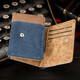 Feng Shang Canvas Wallet Men's Retro Retro Short Trespliables Denim Cambio de estudiantes Bolsa de tarjeta pequeña Minimalista Minimalista Regalos Denim 3 veces Men de billetera [azul 3 veces azul]