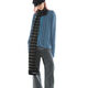 
Yuanle Shen mid-length punk dark versatile European and American ripped autumn and summer sweater for women couple stripes loose niche sweater new red one size