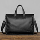 COW briefcase men's genuine leather handbag first layer cowhide men's bag computer bag C-8620 elegant black 14 inches
