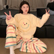 Außerdem Korallenvelvet -Pyjamas für Frauen im Herbst und Winter 2024 neues Winter Smiley Face plus Samt verdickte Flanellwinter -Heimkleidung 5008 Heiles Lächeln m