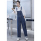 Petit écureuil d'amour, salopette de femmes enceintes, pantalon large à la mode, salopette en vrac, pantalons, manches de lanterne, chemise fille 686 Blue Salopets XL