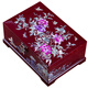 Shuntong Lifang Mother-of-pearl Lacquer Jewelry Jewelry Storage Box Wooden Retro Jewelry Box Princess Birthday Valentine's Day Gift Burgundy Swallow 22*15*9 Points 5cm