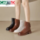 Katile Crocodile 2025 Frühlings- und Herbst Martin Boots Frauen hohl Sandalen Leder Heck Reißverschluss Kurzstiefel Loch Frauenstiefel Sommerdünn Frauenschuhe ungenau 35 35