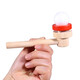 Yuanqi Children's Fun Wooden Ball Ball Ball Training Training Langage Development Resilient Rehabilitation Children's Suspending Ball Ball Oral Training Disvice Macaron Ball Ball Green (avec 2 balles)